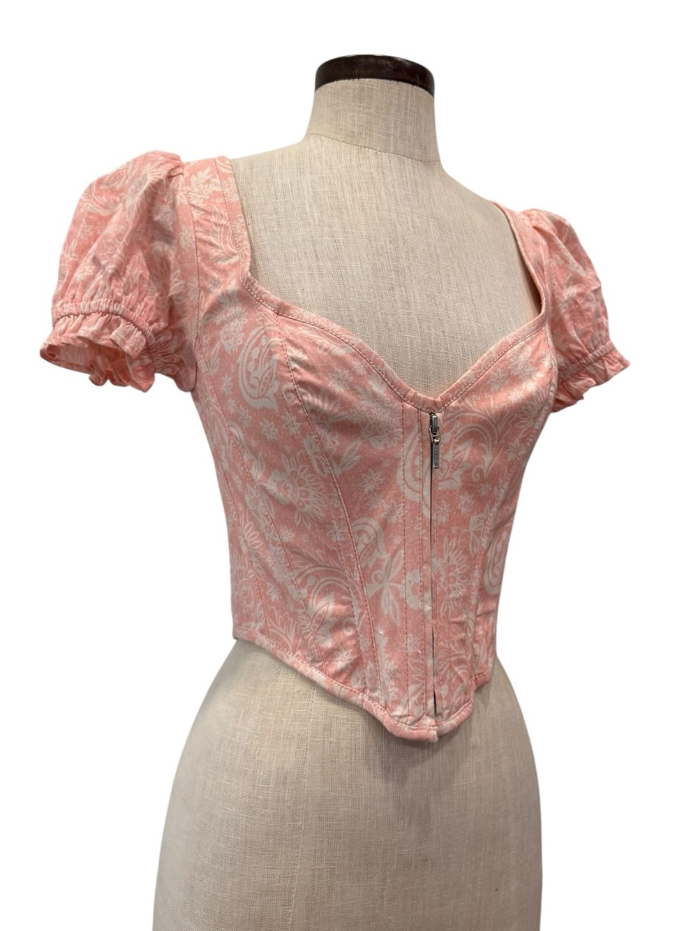 Corset story floral puff sleeve corset